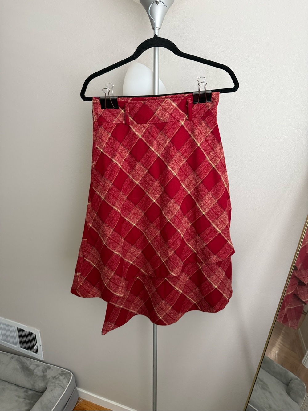 Women's Red Plaid A-Line Skirt